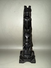 Vtg Pearlite Boma Tahnoo Totem Pole 7.5”Canadian Haida Argillite Style Replica picture