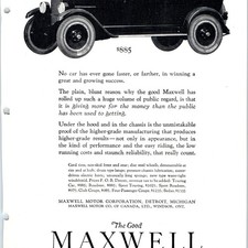 1923 Maxwell Motor Corporation Detroit Michigan Auto Car Vtg Print Ad Roadster picture
