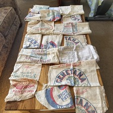 17 Antique Flour Sacks Food Sack Lot Wheat picture