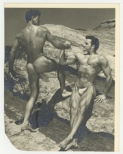 WPG 1950 Two Male Beefcake Hunks 5x4 Wrestling Men Don Whitman Physique Q8090 picture