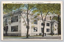 Postcard California Stockton Washington Street School Exterior c1941 73R picture