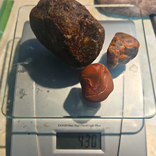 3pc Mixed Rough & Tumbled/Polished Mineral Stones Lot, 430g Total picture