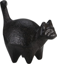 1Pcs Small Cast Iron Cat Figurines Paper Weights, Cute Weighted Animals picture