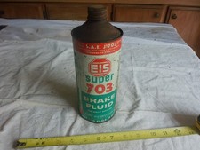 Vintage Empty Quart E15 Super 703 Brake Fluid Oil Can Lot 26-42-i picture