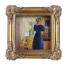 SIKOO 4x4 Vintage Picture Frames Small 4x4 Antique Ornate Picture Frame Square w picture