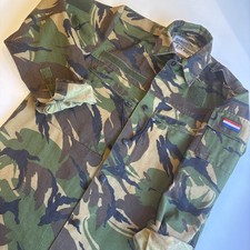 Vintage Dutch Army Jacket Mens MEDIUM Camouflage Field Coat Netherlands Flag picture