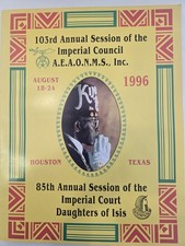 1996 Prince Hall Shriners AEAONMS 103rd Imperial Session Houston Program picture