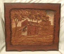 Ozark Folk Art Wood 3D Carving Missouiri Smallest Bank Lebanon Robert Daugherty  picture