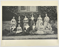 Antique c1900 Victorian Edwardian 12 Women Group Photo Period Dresses picture