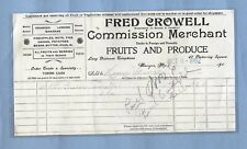 VINTAGE ADVERTISING LETTERHEAD FRED CROWELL FRUITS BANGOR MAINE Oct 8 1902  picture