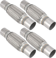 4 Pack 2 X 6 Inches Stainless Steel Heavy Duty Exhaust Flex Pipe, Double Braid E picture