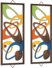 2 Pcs Mid Century Wall Art Mid Century Modern Decor Elegance Wall Accents Wood A picture