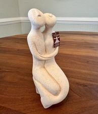 Cycladic Art Greece SEATED FIGURINE COUPLE MERMAID 7.5” Sculpture Love Marriage picture