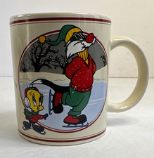 Vtg 1993 Looney Tunes Mug Chilly Scenes Of Winter Sylvester Tweety Warner Bros picture