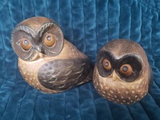 Vintage Set 2 Otagiri OMC Owl Figurines Bird Mid Century  Modern Japan  picture