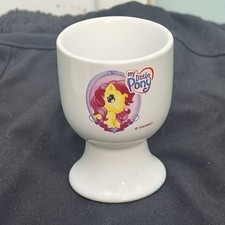 Hasbro My Little Pony Ceramic Egg Cup Gloss Finish White Round 1 Cup picture