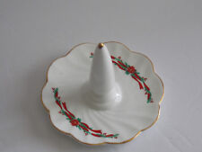 Bone China Round Scalloped Ring Holder - Christmas Design picture