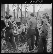 Photo:Little Falls New York 1940s Boys Group Outdoors FSA Photograph picture