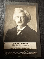 Beautiful NR Mint 1901 Mark Twain Ogdens Guinea Gold Cigarette Card. picture