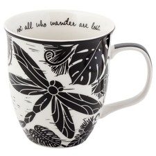 Karma Gifts Boho Black And White Mug, Dragonfly,Mugs picture