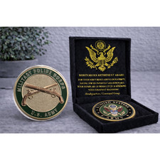 US ARMY MILITARY POLICE Challenge Coin w/ Retirement Award picture