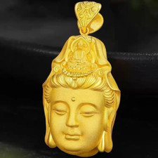 plating necklace pendant jewelry Guanyin head birthday gift for boys and girls picture