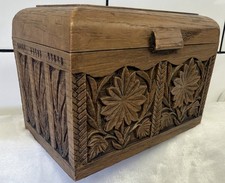 Vintage 1980’s Lerner Faux Brown Wood Recipe Box MCM Kitchen CLEAN picture