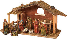 Holy Birth 9-Piece Ceramic Nativity Scene with Mossy Stable  picture