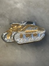 Vintage Gold Tone Ford WW2 Tank Employee Badge Pin Helmet Screw picture