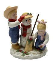 Denim Days Holiday Time Snowman Homco 2003 Figurine # 56072 With TAG RARE * picture