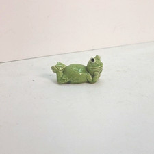 Vintage - Porcelain Frog Figurine Green with Crossed Legs picture