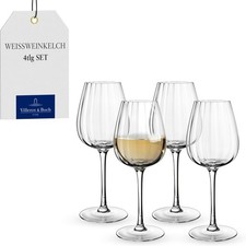 Villeroy & Boch Rose Garden White Wine Goblet Set of 4 4.25 oz Crystal Glass picture