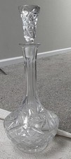 Gorham Crystal Hand Blown Cut Crystal 16”  Decanter & Starburst Faceted Stopper picture