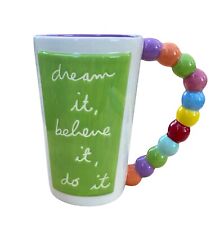 Motivational Coffee Mug Dream It Believe It Do It Latte Purple Bead Look Gift picture