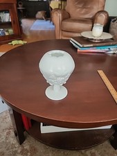 Westmoreland Paneled Grape Milk Glass Ivy Ball Vase - 6.5”T  5”W picture
