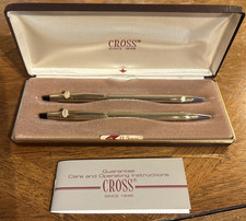 Cross 10k Gold Filled Pen & Pencil Set w/Original Box, - Allen, Excellent Cond. picture