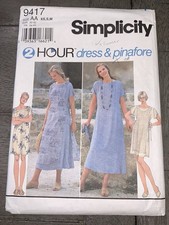 BC 1990's Simplicity Misses' Dress and Pinafore Pattern 9417 Size L-XL CUT picture
