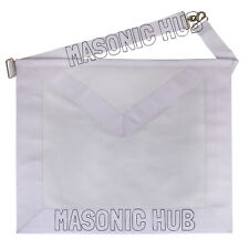 MASONIC CANDIDATE / ENTERED APPRENTICE FAUX LEATHER APRON ALL WHITE picture