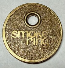 Vintage Smoke Ring Inc Dayton Ohio Brass Cigarette Holder Coin Token Patented picture