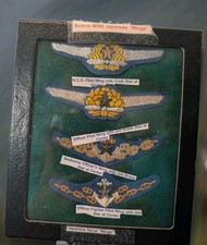 WWII Japanese Cotton Pilots Wings(2) Insignia &(2)Naval Landing Force Isignia picture