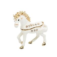 QIFU Hand Painted Enameled Small Horse Shape Decorative Hinged Jewelry Horse 2 picture