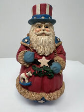 Midwest Primitive Uncle Sam Santa Claus Resin Figurine Americana Folk Art picture