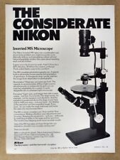 1976 Nikon Inverted MS Microscope vintage print Ad picture
