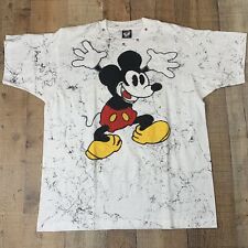 Vintage Disney Mickey Mouse All Over T-Shirt Paint Splatter Single Stitch Sz XL picture