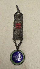 Antique 1904 Worlds Fair St Louis Enamel Watch Fob Ladder Sphinx Old Cairo Pike picture