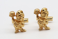 Vtg Bob’s Big Boy Men’s Cuff Links Gold Tone Burger Restaurant Icon Mascot picture