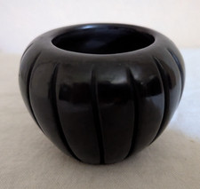 Vtg Small Santa Clara Pueblo Pottery Black Pot by M. Eckleberry picture