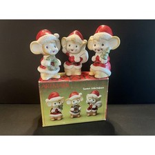 VTG ARTMARK 3 Set Mice Mouse Santa's Little Helpers Kitsch Christmas Figurines picture