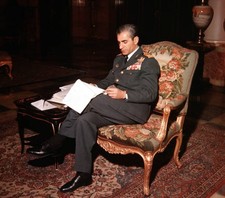Persia Circa 1960s The Shah of Persia is pictured studying papers Old Photo picture