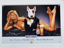 Spuds Mackenzie Bud Light Beer Sign - JAMES BOND GOLDEN EYE BUDWEISER picture